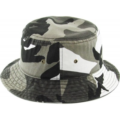 Bucket Hats Unisex Washed Cotton Bucket Hat Summer Outdoor Cap - (1. Bucket Classic) Citi Camouflage - CC18HZWCRS8 $9.84
