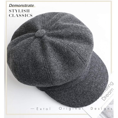 Berets Women Beret Newsboy Hat French Wool Cap Classic Autumn Spring Winter Hats - Gray - CP18AR8OGUO $16.76