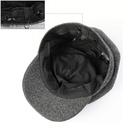 Berets Women Beret Newsboy Hat French Wool Cap Classic Autumn Spring Winter Hats - Gray - CP18AR8OGUO $16.76
