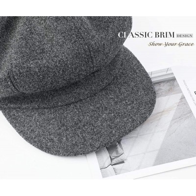 Berets Women Beret Newsboy Hat French Wool Cap Classic Autumn Spring Winter Hats - Gray - CP18AR8OGUO $16.76