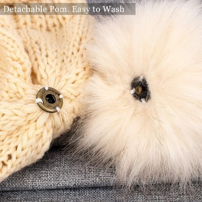 Skullies & Beanies Women Knit Slouchy Beanie Pom Hat - C118ADQ4MLN $12.39