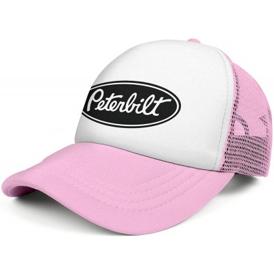 Baseball Caps Unisex Man Baseball Hat Hip Hop Adjustable Mesh Captain-Peterbilt-tiucks-Flat Cap - Pink-2 - CE18AH0T9ON $17.92