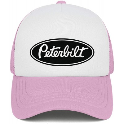 Baseball Caps Unisex Man Baseball Hat Hip Hop Adjustable Mesh Captain-Peterbilt-tiucks-Flat Cap - Pink-2 - CE18AH0T9ON $17.92