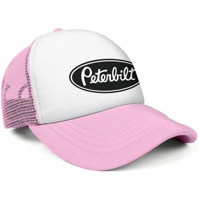 Baseball Caps Unisex Man Baseball Hat Hip Hop Adjustable Mesh Captain-Peterbilt-tiucks-Flat Cap - Pink-2 - CE18AH0T9ON $17.92