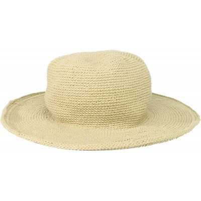 Sun Hats Women's Cotton Crochet Floppy Hat with 3 Inch Brim - Tan - CQ1171D03YJ $24.46