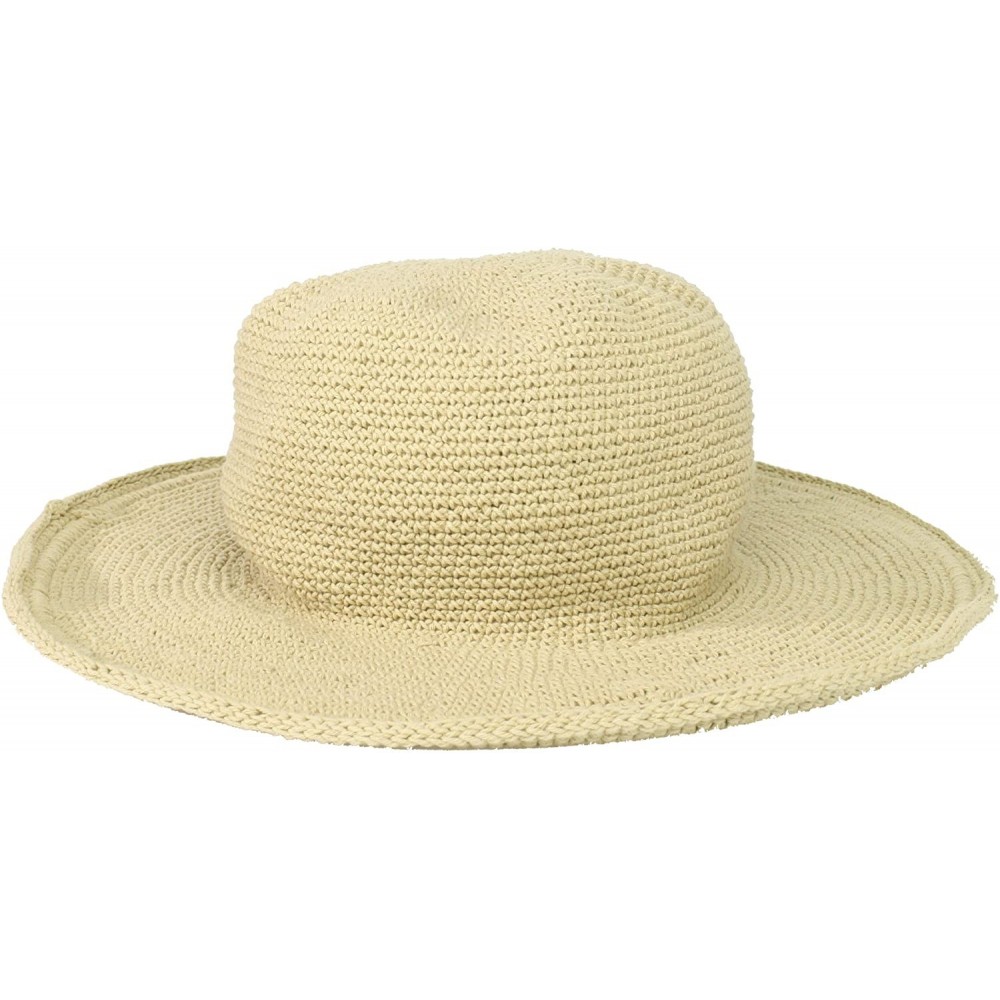 Sun Hats Women's Cotton Crochet Floppy Hat with 3 Inch Brim - Tan - CQ1171D03YJ $24.46