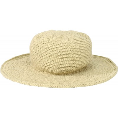 Sun Hats Women's Cotton Crochet Floppy Hat with 3 Inch Brim - Tan - CQ1171D03YJ $24.46