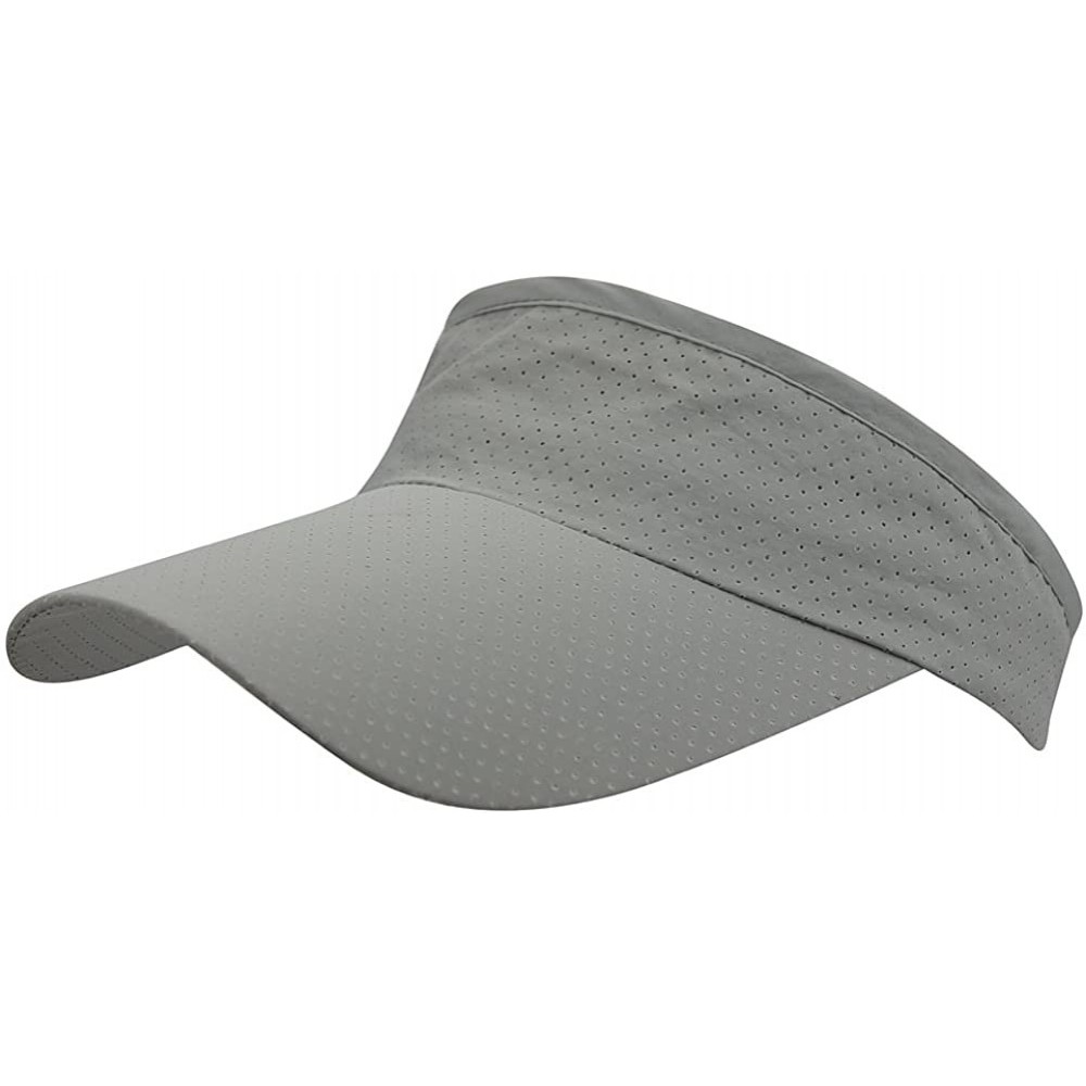 Visors Mens Summer Quick-Dry Run Long Brim Empty Top Baseball Tennis Sun Hat Cap Visor - Light Gray - CT18G36U9OT $12.10