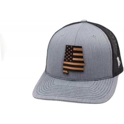 Baseball Caps 'Alabama Patriot' Leather Patch Hat Curved Trucker - Camo - CB18IGR7N45 $29.25