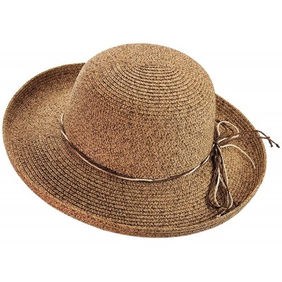 Sun Hats Women's Spring Summer Sun Hat with Paper Weaved Bow Accent - Brown - CA11ABWJ2LL $18.22