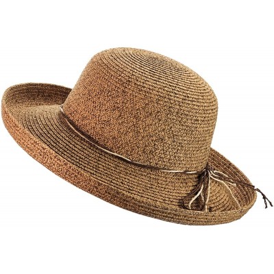 Sun Hats Women's Spring Summer Sun Hat with Paper Weaved Bow Accent - Brown - CA11ABWJ2LL $18.22