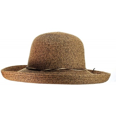 Sun Hats Women's Spring Summer Sun Hat with Paper Weaved Bow Accent - Brown - CA11ABWJ2LL $18.22