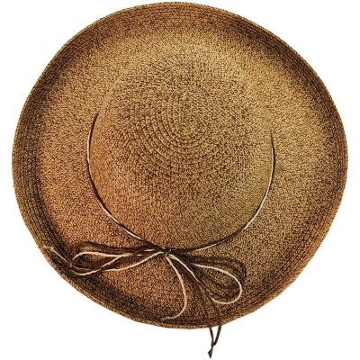 Sun Hats Women's Spring Summer Sun Hat with Paper Weaved Bow Accent - Brown - CA11ABWJ2LL $18.22