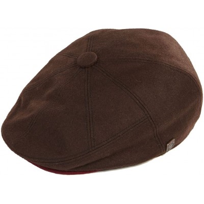 Newsboy Caps Mens Fitted Gatsby Winter Wool Cap - Brown - C7187KE4CUR $58.72