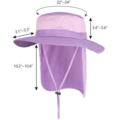 Sun Hats Unisex Outdoor Hats Wide Brim Sun Hat with Neck Flap Cover UPF 50+ - Purple - CI18RD885CI $17.71