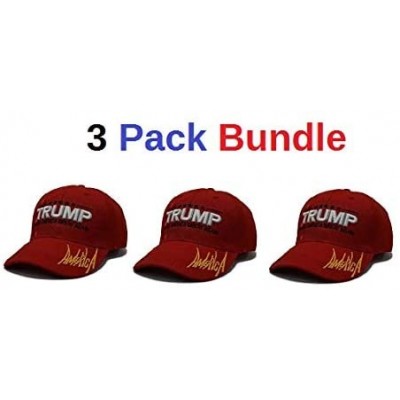 Baseball Caps Make America Great Again Hat [3 Pack]- Donald Trump USA MAGA Cap Adjustable Baseball Hat - V4 - Red - CZ18QOKWY...