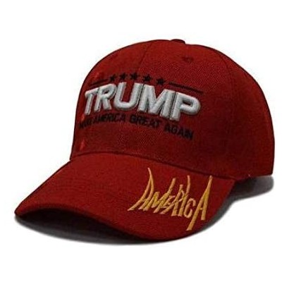 Baseball Caps Make America Great Again Hat [3 Pack]- Donald Trump USA MAGA Cap Adjustable Baseball Hat - V4 - Red - CZ18QOKWY...