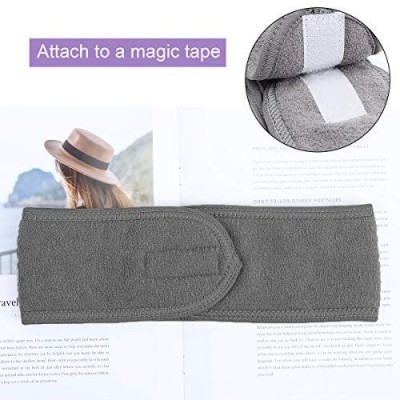 Headbands Facial Spa Headband Adjustable Stretch - Black+Gray - CX196ILIHCU $9.57