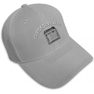 Baseball Caps Custom Baseball Cap Pedal Steel Guitar Embroidery Dad Hats for Men & Women - Gray - CX18SDYWT8N $15.16