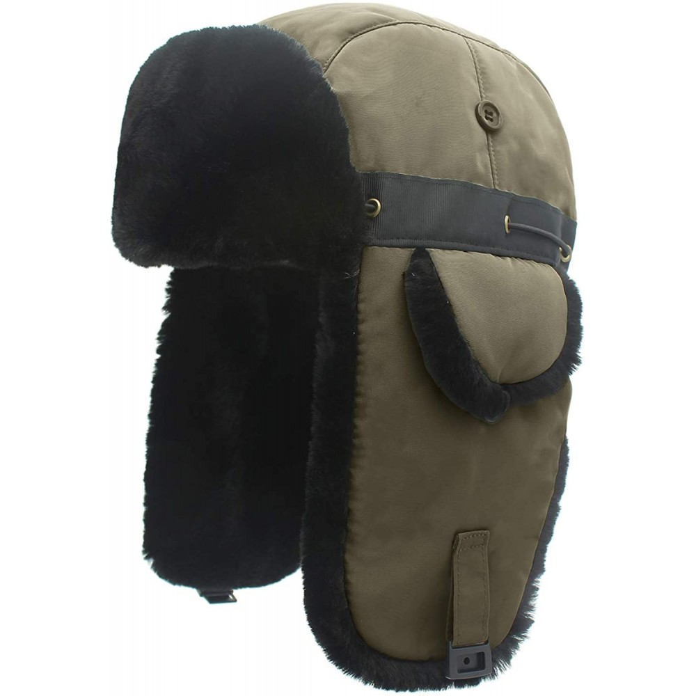 Bomber Hats Oudoor Unisex Faux Fur Lined Trapper Hat Warm Windproof Winter Russian Hats - Light Brown - C018AS6Z4EY $17.24