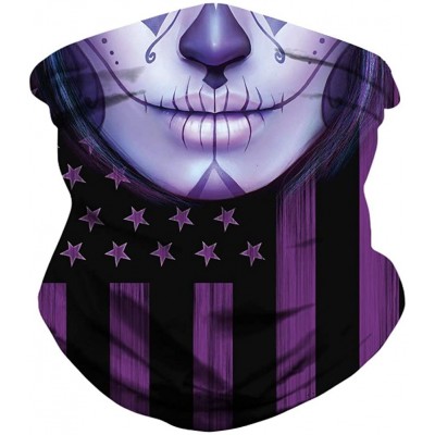 Balaclavas Bandana Face Mask Neck Gaiter- Dust Wind UV Protection Vivid 3D Mouth Cover for Women Men - American Flag Clown - ...