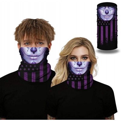 Balaclavas Bandana Face Mask Neck Gaiter- Dust Wind UV Protection Vivid 3D Mouth Cover for Women Men - American Flag Clown - ...