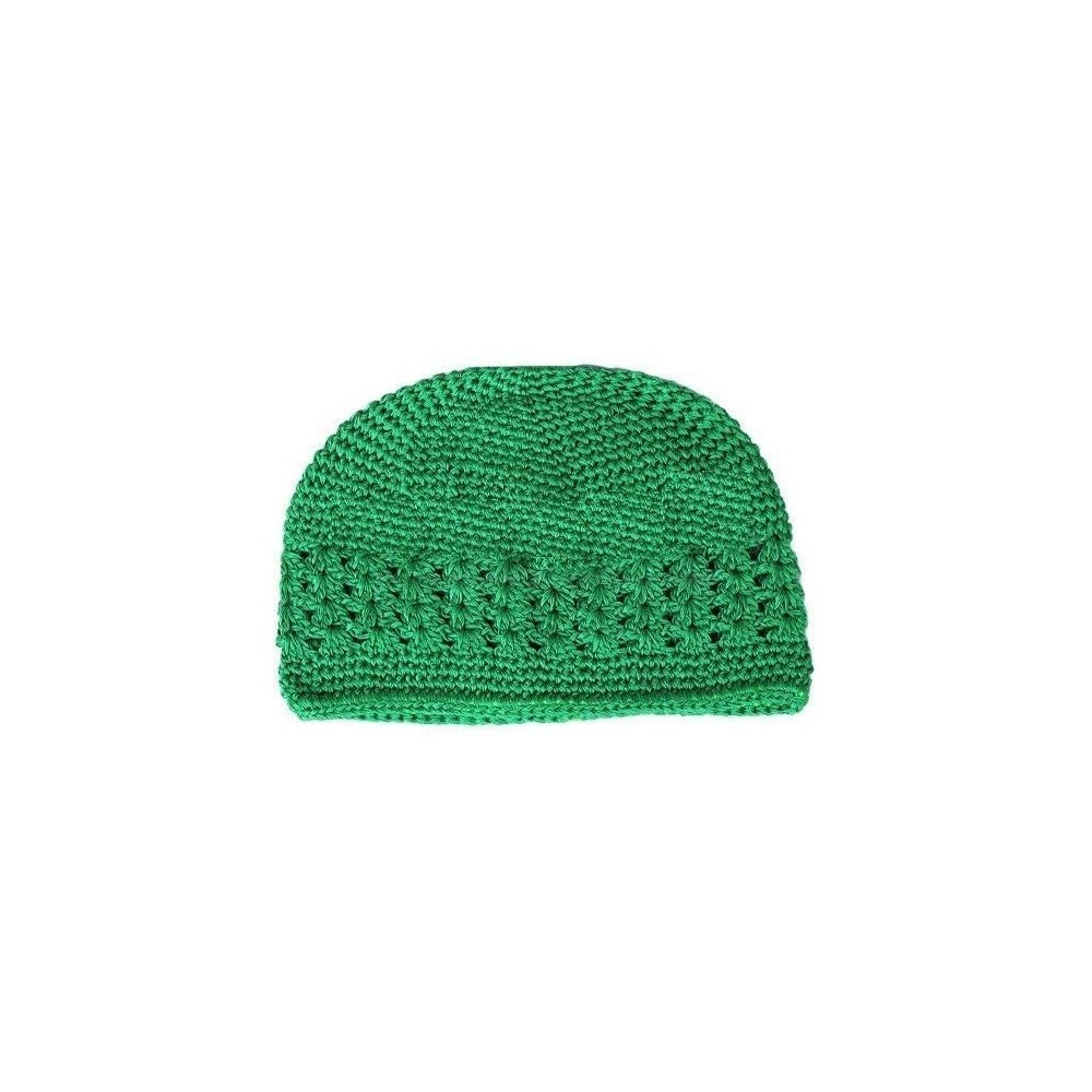 Skullies & Beanies Knit Kufi Hat - Koopy Cap - Crochet Beanie - Green - CJ18AM6344C $11.28