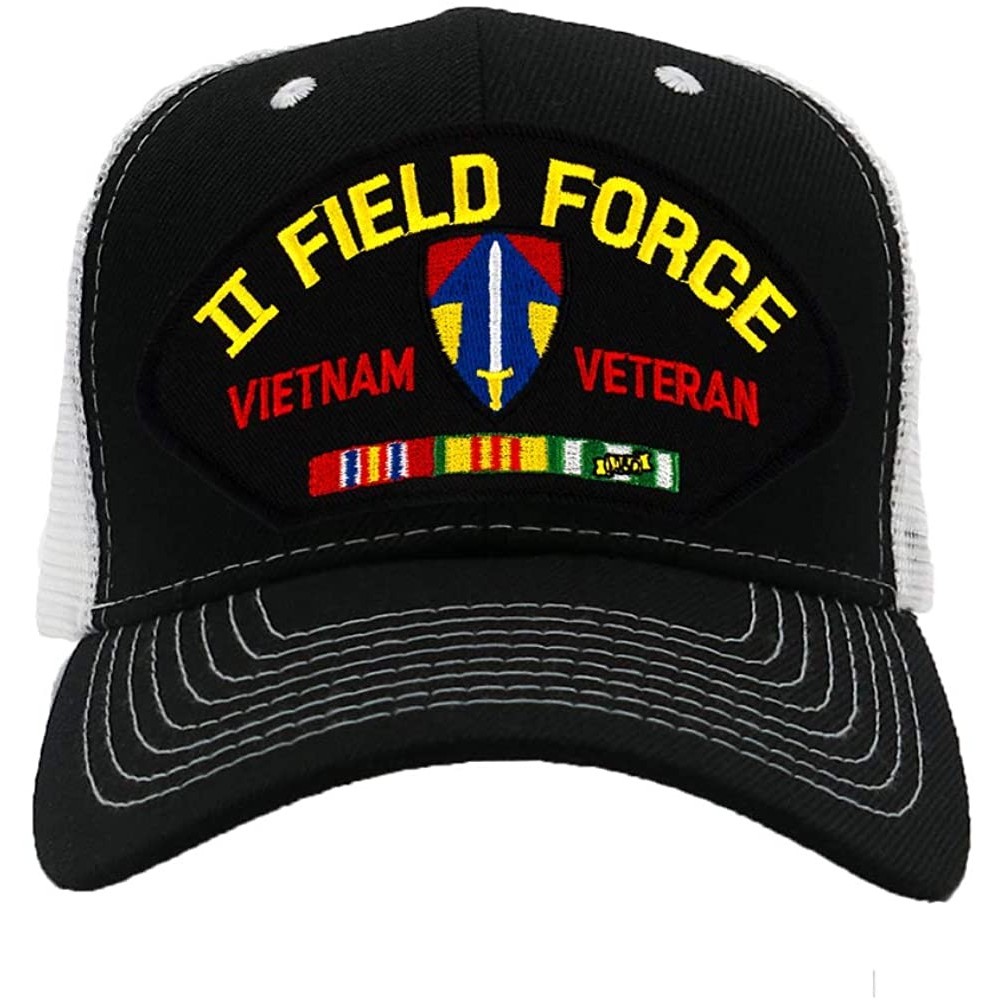 Baseball Caps II (2nd) Field Force - Vietnam War Veteran Hat/Ballcap Adjustable One Size Fits Most - Mesh-back Black & White ...