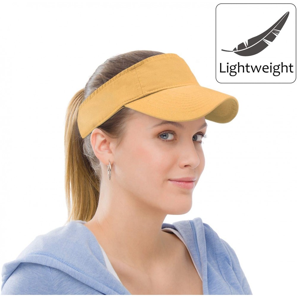 Visors Sports Adjustable Outdoor Running Jogging - Mango - CQ18Q9M5DLS $10.34