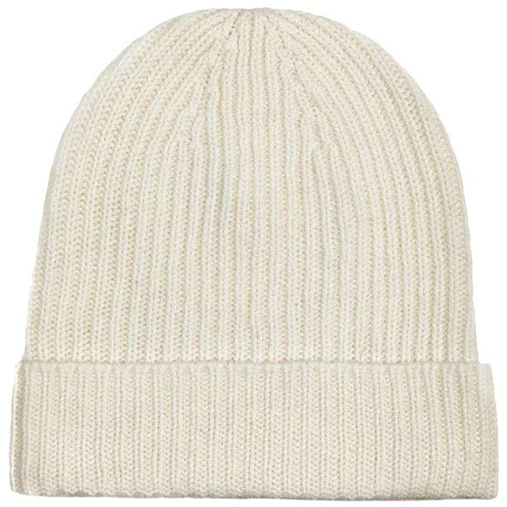 Skullies & Beanies 100% Cashmere Beanie Hat in 3ply- Made in Scotland - White - C2187N6OIQQ $43.03