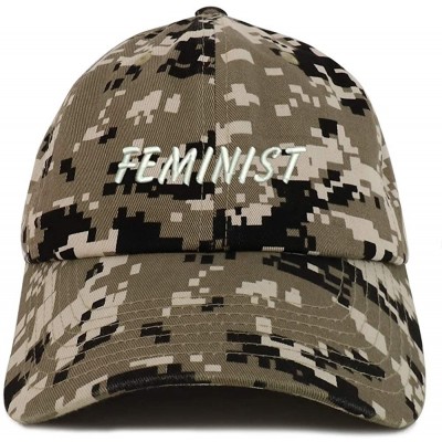 Baseball Caps Feminist Embroidered Brushed Cotton Adjustable Cap - Beige Digital Camo - CQ18TUEEZWS $15.70