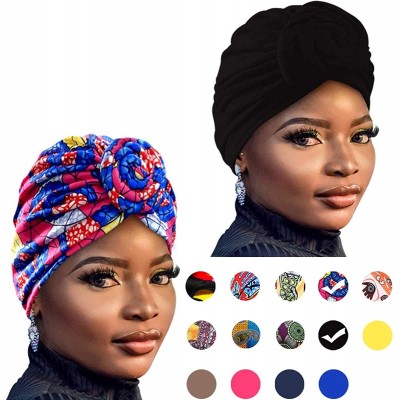 Skullies & Beanies Women Pre-Tied Bonnet Turban for Women Printed Turban African Pattern Knot Headwrap Beanie - CM192T38I93 $...