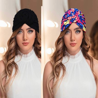 Skullies & Beanies Women Pre-Tied Bonnet Turban for Women Printed Turban African Pattern Knot Headwrap Beanie - CM192T38I93 $...