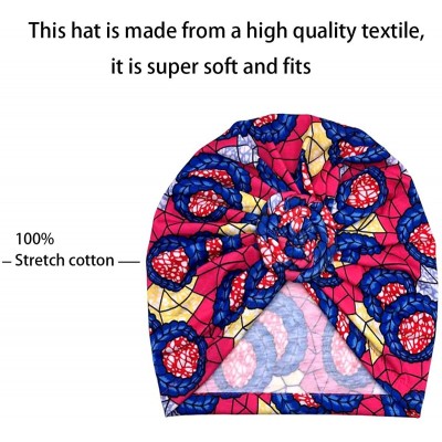 Skullies & Beanies Women Pre-Tied Bonnet Turban for Women Printed Turban African Pattern Knot Headwrap Beanie - CM192T38I93 $...