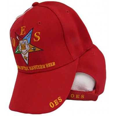 Baseball Caps oes Order Of The Eastern Star Mason Freemason Red Embroidered Cap Hat - CB189SSN3Y0 $9.35