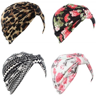Skullies & Beanies 1Pack/2Packs Women Turban African Pattern Headwrap Beanie Pre-Tied Bonnet Chemo Cap Hair Loss Hat - Z - 4p...