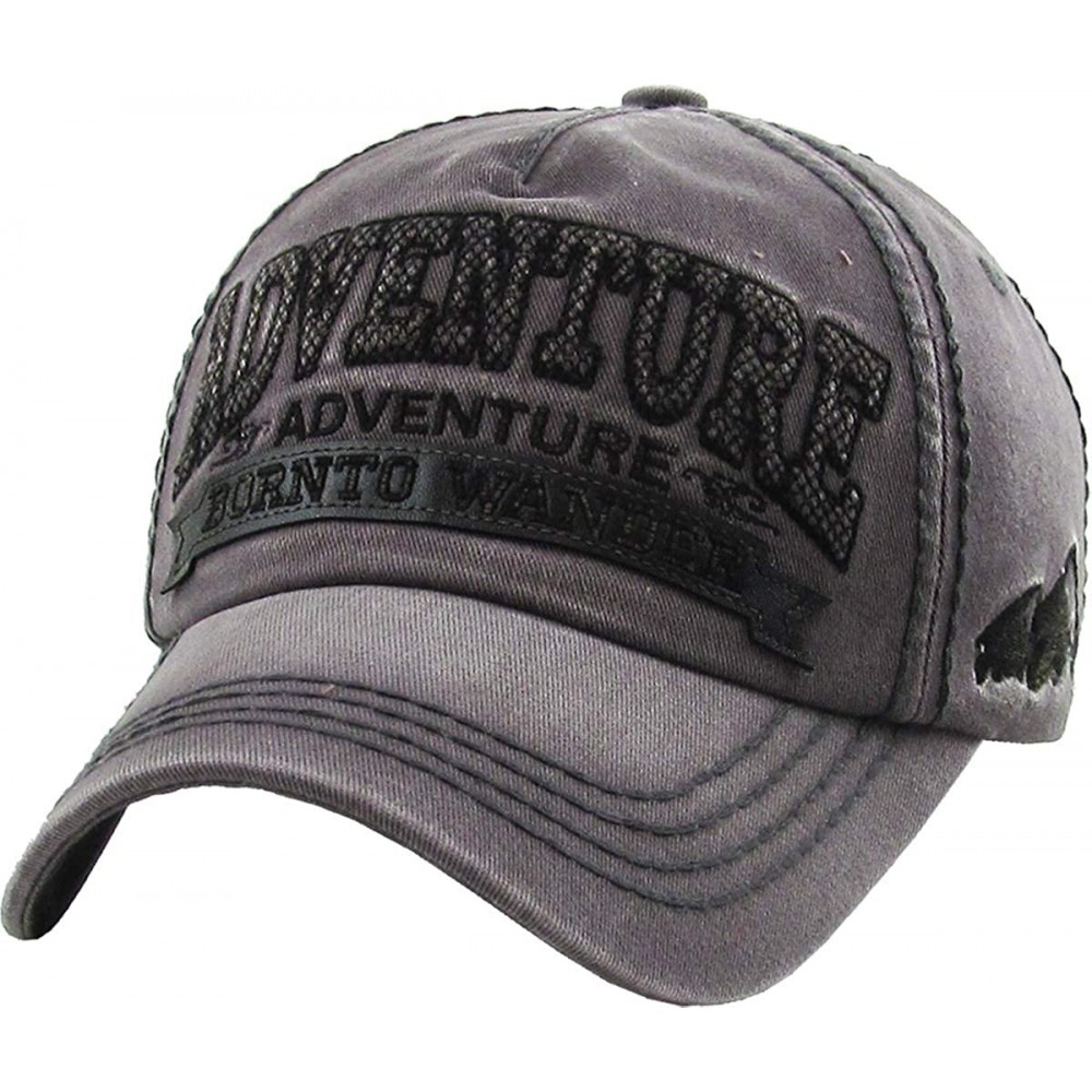 Baseball Caps Outdoor Hunting Tactical Distressed Baseball Cap Dad Hats Adjustable Unisex - (3.1) Dark Gray Adventure - CT18K...