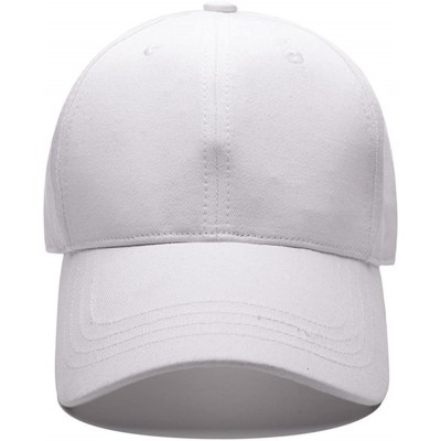 Baseball Caps Cotton Adjustable Baseball Cap High Messy Bun Ponytail Mesh Tracker Hats for Women - White - CL18DHDZKM4 $11.49