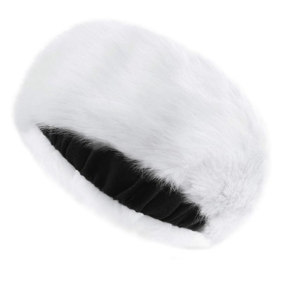 Cold Weather Headbands Women's Faux Fur Headband Winter Earwarmer Earmuff with Stretch-White - White - CJ18L67WDDR $14.97