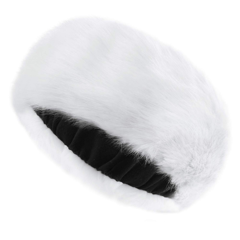 Cold Weather Headbands Women's Faux Fur Headband Winter Earwarmer Earmuff with Stretch-White - White - CJ18L67WDDR $27.61