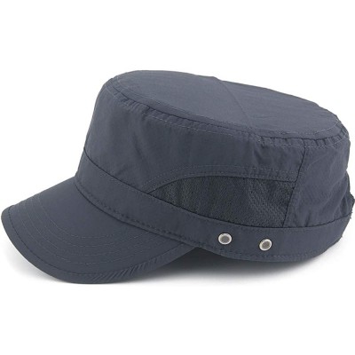 Baseball Caps Mens Womens Quick Dry Cadet Cap Waterproof Army Military Hat Flat Top Caps Mesh Inner - B-grey - CT18X4UC5CM $2...