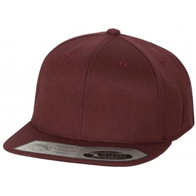 Baseball Caps One Ten Flat Bill Snapback Cap - 110F - Maroon - CT1866ZORM3 $8.15