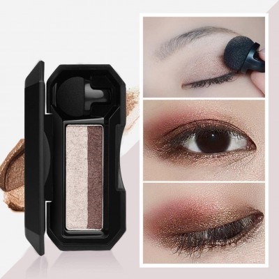 Skullies & Beanies UBUB Shimmer Two-Color Stamp Eyeshadow Powder Palette - E - CY18C0KNONH $6.21