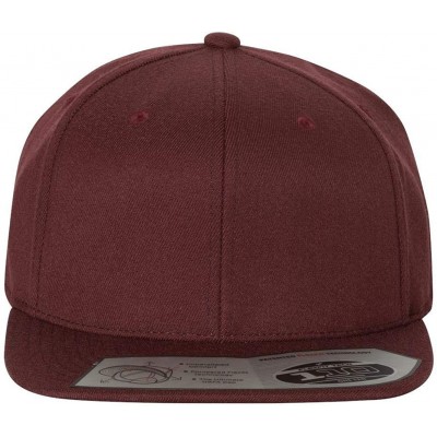 Baseball Caps One Ten Flat Bill Snapback Cap - 110F - Maroon - CT1866ZORM3 $8.15