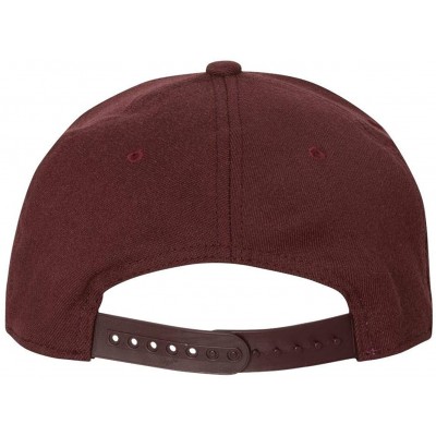 Baseball Caps One Ten Flat Bill Snapback Cap - 110F - Maroon - CT1866ZORM3 $8.15