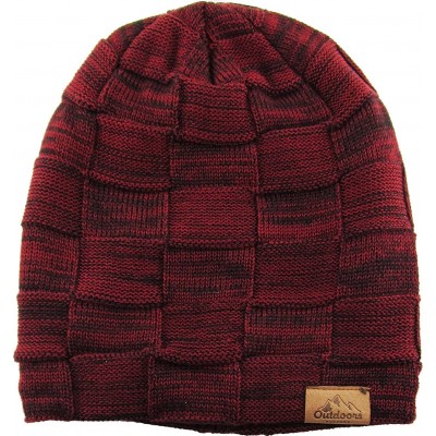 Skullies & Beanies Super Warm Slouchy Fleeced Long Beanie Warm Fur Lined Winter Knit Hat Thick Skull Cap - CF18GL7LON0 $13.42