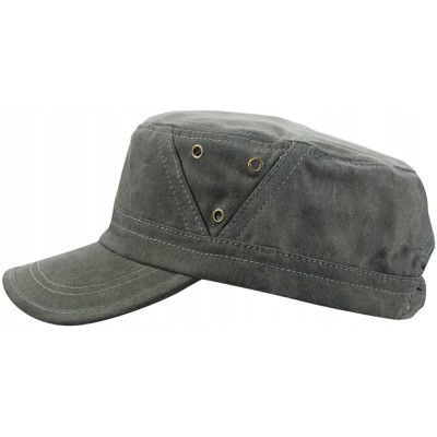 Baseball Caps Men's Cotton Flat Top Baseball Twill Army Millitary Corps Running Hat Cap Visor - Army Green - C412FVT7LEJ $8.68