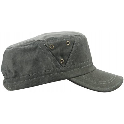 Baseball Caps Men's Cotton Flat Top Baseball Twill Army Millitary Corps Running Hat Cap Visor - Army Green - C412FVT7LEJ $8.68