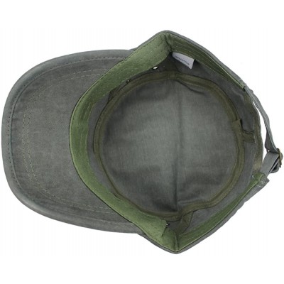 Baseball Caps Men's Cotton Flat Top Baseball Twill Army Millitary Corps Running Hat Cap Visor - Army Green - C412FVT7LEJ $8.68