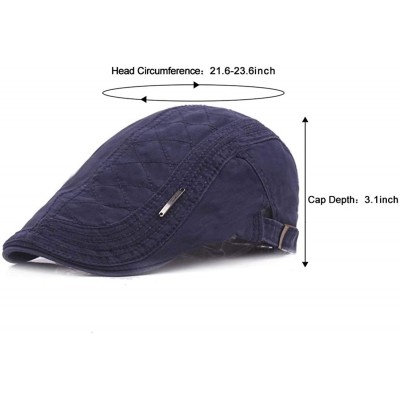 Newsboy Caps 2 Pack Men Cotton Solid Ivy Irish Cabbie Newsboy Hat Scally Flat Caps - Style 2 Dark Blue and Grey - CK18UAS2QTI...